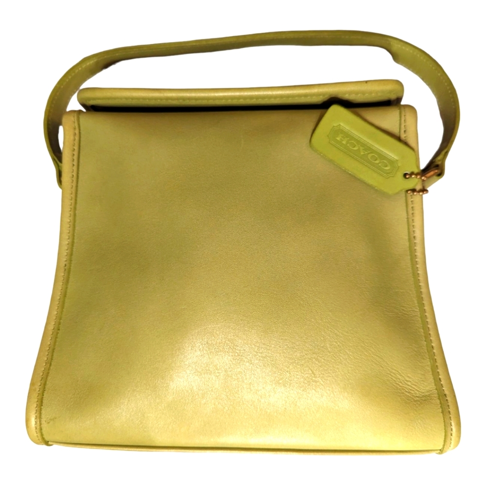 NWOT Vintage Coach Kiwi Green Top Handle  “Geometric Bag” Turn-lock Closu… - Picture 3 of 12